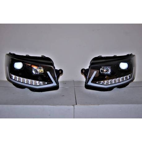 Faros Delanteros Luz Dia Real Volkswagen T6 2016 Black DRL