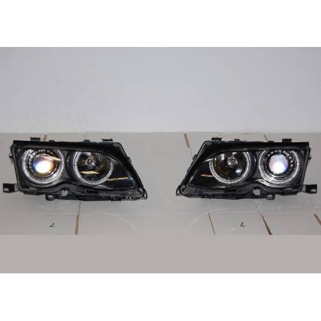 Faros Delanteros Ojos De Angel BMW E46 '02/'05 4P. Elect. Black