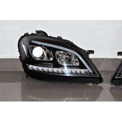Faros Delanteros Luz De Dia Mercedes W164 05-08 Intermitente Secuencial Led Black