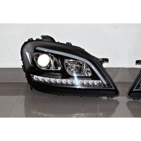 Faros Delanteros Luz De Dia Mercedes W164 05-08 Intermitente Secuencial Led Black