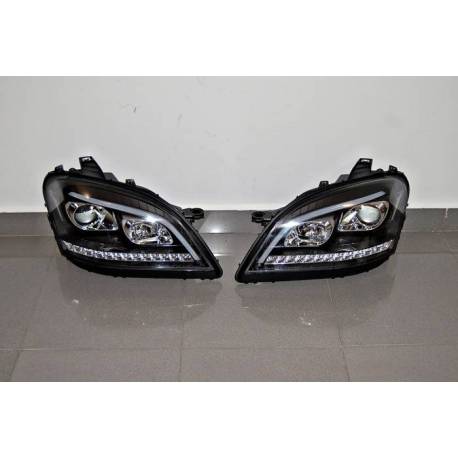 Faros Delanteros Luz De Dia Mercedes W164 05-08 Intermitente Secuencial Led Black
