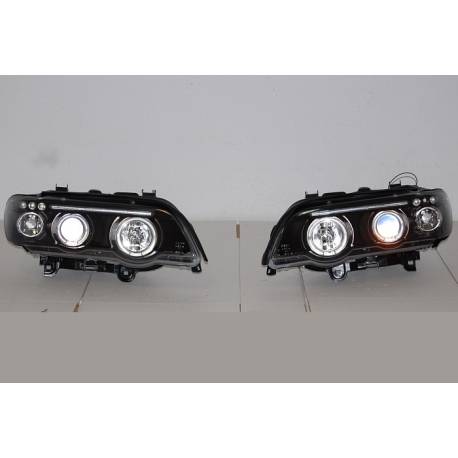 Faros Delanteros Ojos De Angel BMW X5 '01 Black