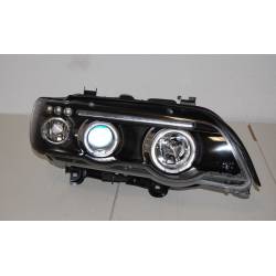 Faros Delanteros Ojos De Angel BMW X5 '01 Black