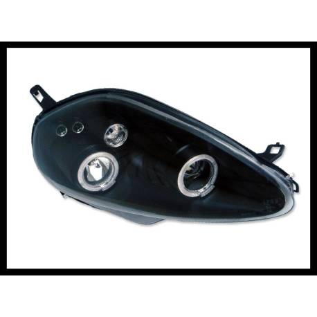 Faros Delanteros Ojos De Angel Fiat Grande Punto '05-07 Black.