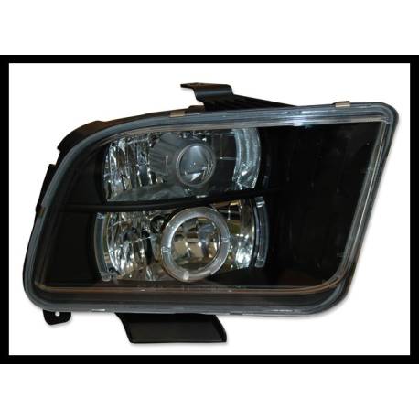 Faros Delanteros Ojos De Angel Ford Mustang '05 Black