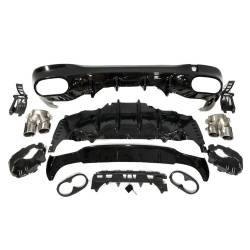 Difusor Trasero Mercedes W118 CLA Look A45 Negro Brillo