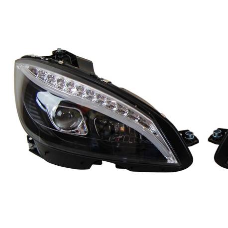 Faros Delanteros Luz De Dia Mercedes W204 '07-'10 Black Int. led