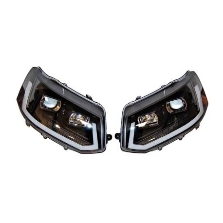 Faros Delanteros Luz De Dia Volkswagen T5 09-16 Xenon DRL Black