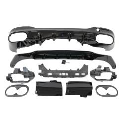 Difusor Trasero Mercedes W118 CLA Look A45 Negro Brillo