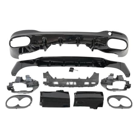Difusor Trasero Mercedes W118 CLA Look A45 Negro Brillo