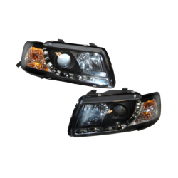 Faros Delanteros Luz De Dia Audi A3 '96-02 Mod.II Black
