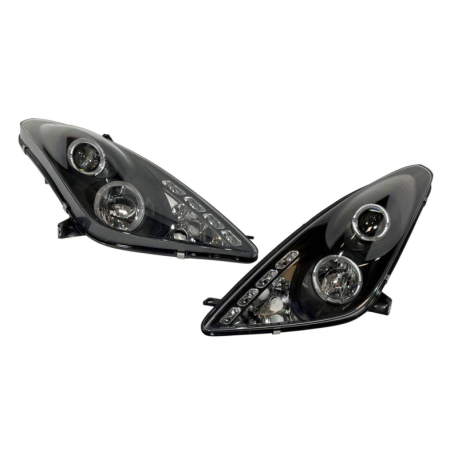 Faros Delanteros Ojos De Angel Toyota Celica '01 Black
