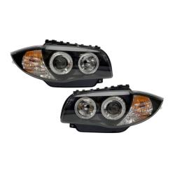 Faros Delanteros Ojos De Angel BMW E87/E81/E88/E82 04-11 Black