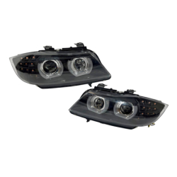Faros Delanteros Luz De Dia BMW E90 '09-11 Xenon DRL Black
