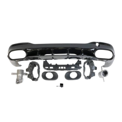 Difusor Trasero Mercedes W118 CLA Look A35 Negro Brillo
