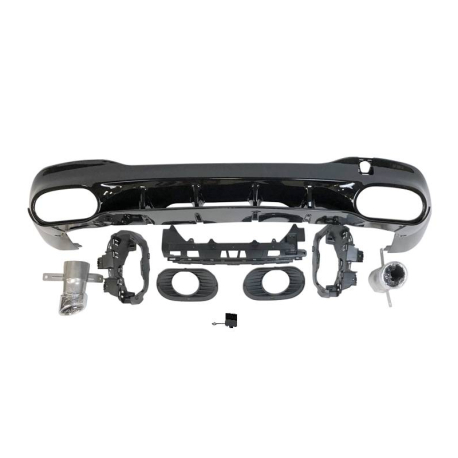 Difusor Trasero Mercedes W118 CLA Look A35 Negro Brillo