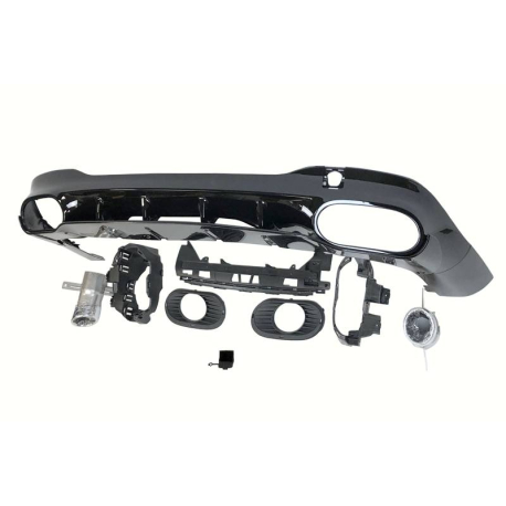 Difusor Trasero Mercedes W118 CLA Look A35 Negro Brillo