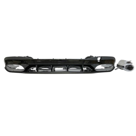 Difusor Trasero Mercedes W118 CLA Look A35 Negro Brillo
