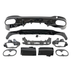 Difusor Trasero Mercedes W118 CLA Look A45 Negro Brillo
