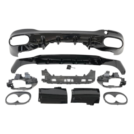 Difusor Trasero Mercedes W118 CLA Look A45 Negro Brillo