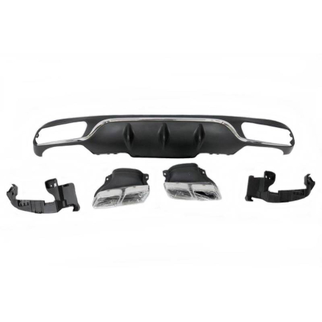 Difusor Trasero Mercedes W213 2016-2023 4 puertas / Station Wagon look AMG E63 ABS