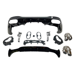 Difusor Trasero Mercedes W118 CLA Look A45 Negro Brillo