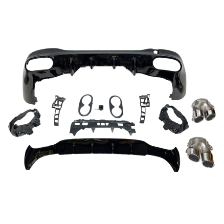 Difusor Trasero Mercedes W118 CLA Look A45 Negro Brillo