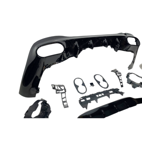 Difusor Trasero Mercedes W118 CLA Look A45 Negro Brillo