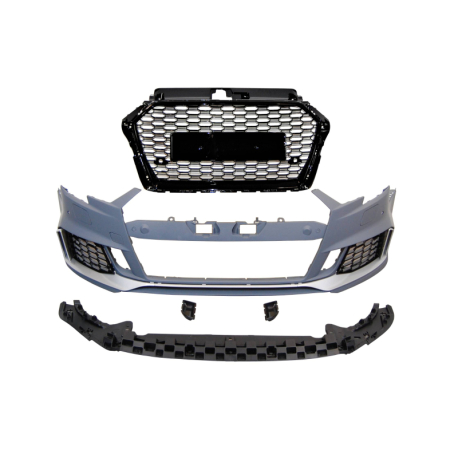 Paragolpes Delantero Audi A3 2016-2019 4 Puertas / Cabriolet Look RS Spoiler3