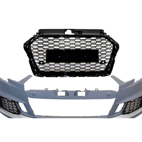 Paragolpes Delantero Audi A3 2016-2019 4 Puertas / Cabriolet Look RS Spoiler3