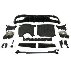 Difusor Trasero Mercedes W206 Sedan / SW Look C63 de 1 salida a 2 salidas