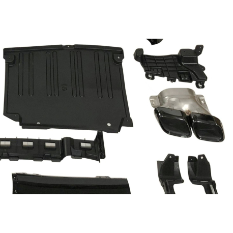 Difusor Trasero Mercedes W206 Sedan / SW Look C63 de 1 salida a 2 salidas