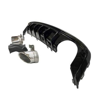 Difusor Trasero Audi A6 / A6 Avant C8 19-21 Look RS6 Negro brillante