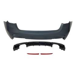Paragolpes Trasero BMW F31 Look M Performance 2 Salidas doble Brillante Negro