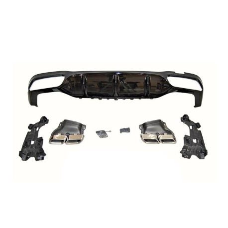 Difusor Trasero Mercedes W213 2016-2023 4 puertas look AMG E63 ABS