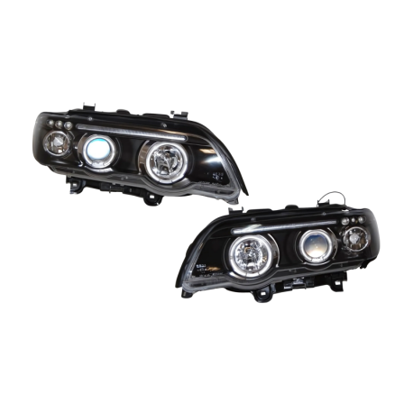 Faros Delanteros Ojos De Angel BMW X5 '01 Black