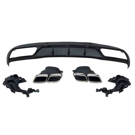 Difusor Trasero Mercedes W205 2014-2018 4P / SW Look C63 ABS
