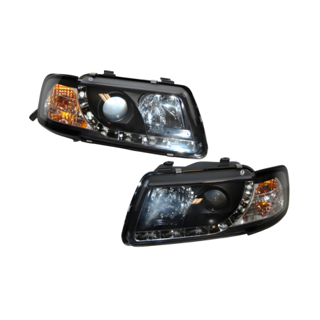 Faros Delanteros Luz De Dia Audi A3 '96-02 Mod.II Black