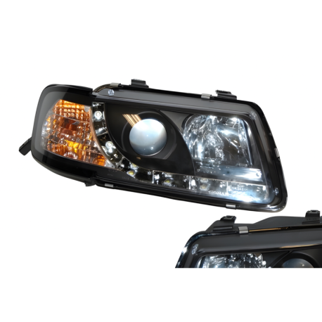 Faros Delanteros Luz De Dia Audi A3 '96-02 Mod.II Black