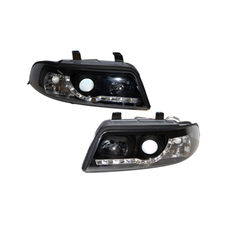 Faros Delanteros Luz De Dia Audi A4 '99-01 Black