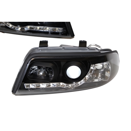 Faros Delanteros Luz De Dia Audi A4 '99-01 Black