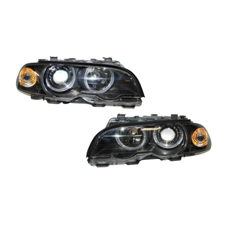 Faros Delanteros Ojos De Angel BMW E46 '99-02 2P. Black