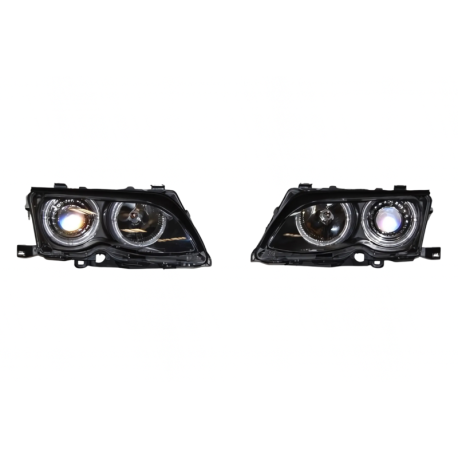 Faros Delanteros Ojos De Angel BMW E46 '02/'05 4P. Elect. Black
