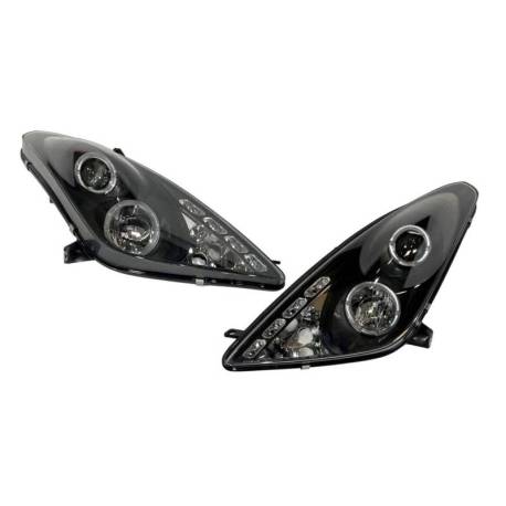 Faros Delanteros Ojos De Angel Toyota Celica '01 Black