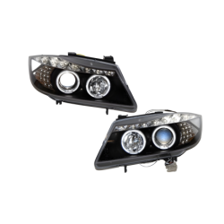 Faros Delanteros Luz De Dia BMW E90 05-08 Black Intermitente Led