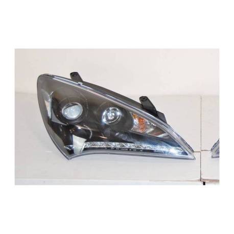 Faros Delanteros Hyundai Genesis 2P 08-11, Black, Luz De Dia
