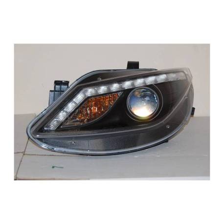 Faros Delanteros Seat Ibiza 09 Luz Dia Black Interm. Led