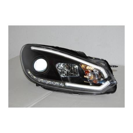 Faros Delanteros Luz De Dia Real Volkswagen Golf 6 2009-2012 Black