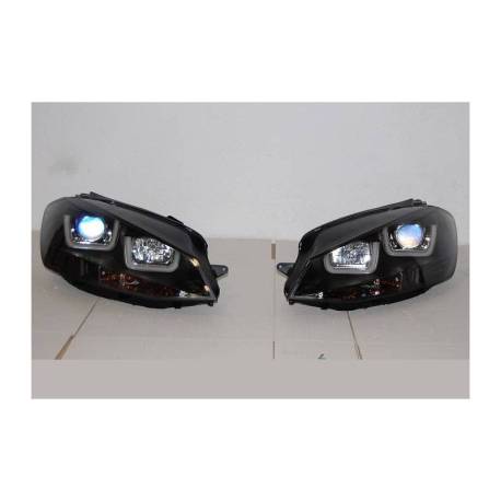 Faros Delanteros Luz De Dia Real Volkswagen Golf 7 Black