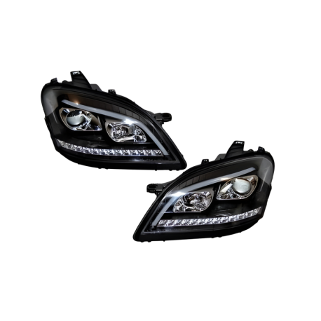 Faros Delanteros Luz De Dia Mercedes W164 05-08 Intermitente Secuencial Led Black